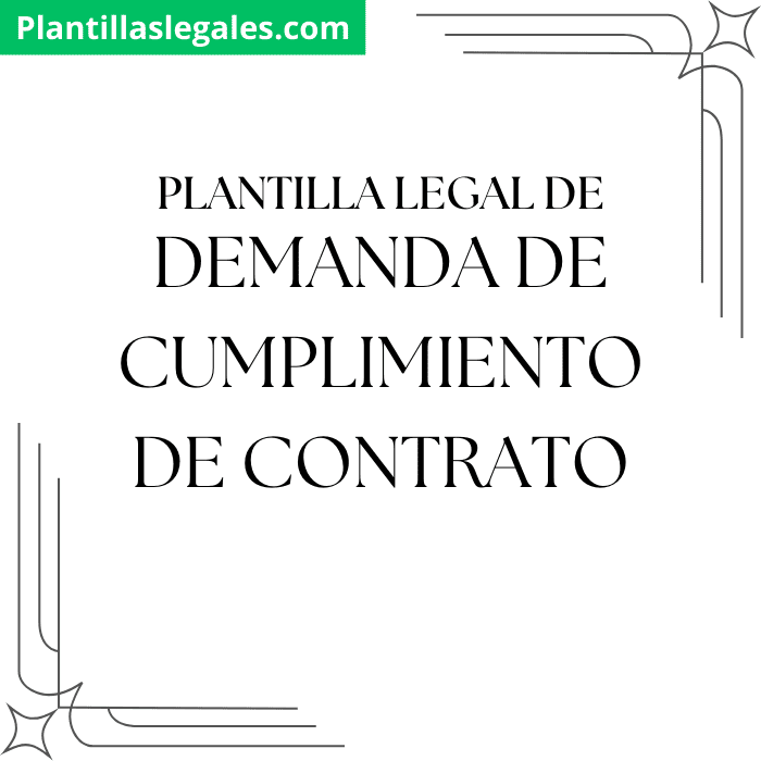 Plantilla de demanda de cumplimiento de contrato