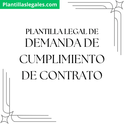 Plantilla de demanda de cumplimiento de contrato
