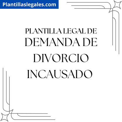 Plantilla de demanda de divorcio incausado