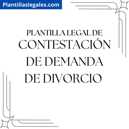 Plantilla de contestación de demanda de divorcio